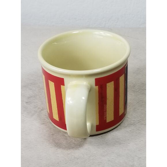 Susan Zulauf Soup Coffee Mug 3 1/4" Christmas Holiday Ceramic Yellow 14oz - Picture 8 of 15